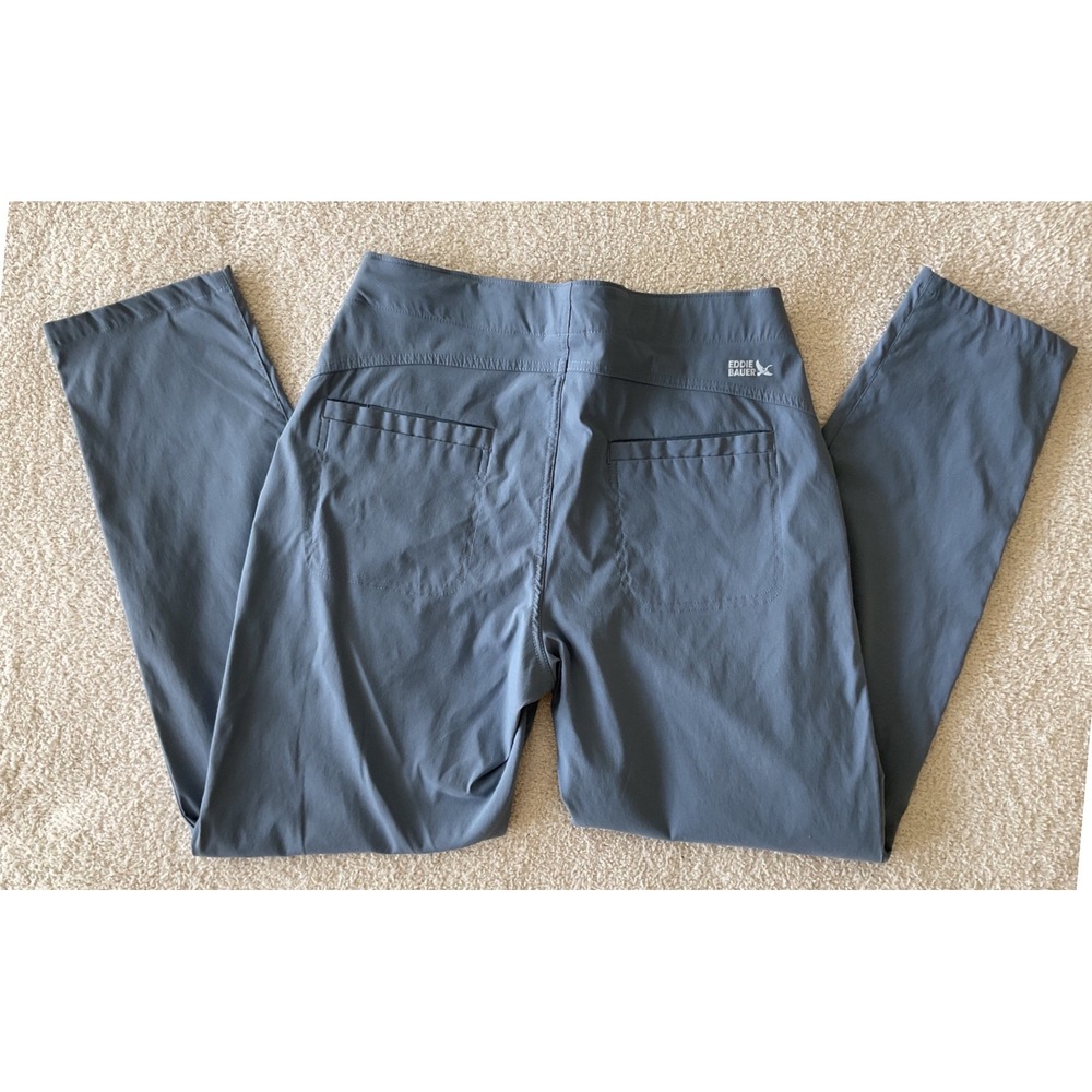Eddie Bauer Horizon Straight Ankle Pants Blue Gray Womens 8 Stretch Hiking Trail
